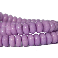 Candy jade, lilla, glat linse, 8x4mm, streng